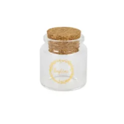 Fiole en Verre avec bouchon en liège - Baptême - Or