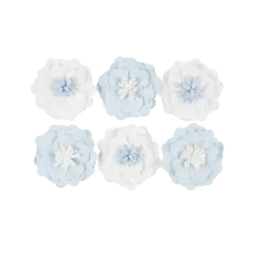 6 fleurs adhésives en papier - 5 cm - Couleur au choix
