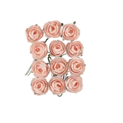6 fleurs adhésives en papier - 5 cm - Couleur au choix