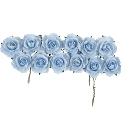 6 fleurs adhésives en papier - 5 cm - Couleur au choix