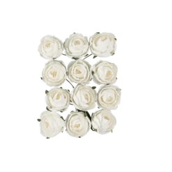 6 fleurs adhésives en papier - 5 cm - Couleur au choix