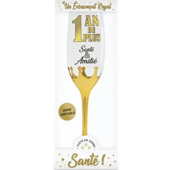 Flûte à champagne d'anniversaire - 1 an de plus