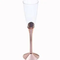 6 flûtes à champagne brillantes en polystyrène - 139 ml - Couleur au choix