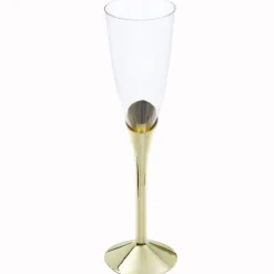 6 flûtes à champagne brillantes en polystyrène - 139 ml - Couleur au choix