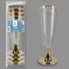 3 flûtes à champagne dorées en plastique réutilisable - 15 cl