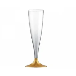 10 Flûtes à Champagne en Plastique - Or