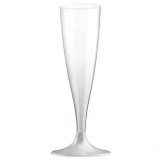 10 Flûtes à Champagne en Plastique - Blanc