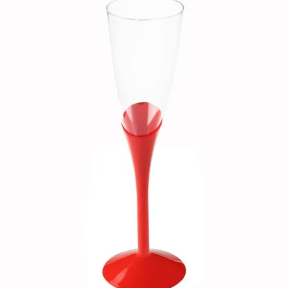 6 flûtes à champagne en polystyrène - 139 ml - Couleur au choix