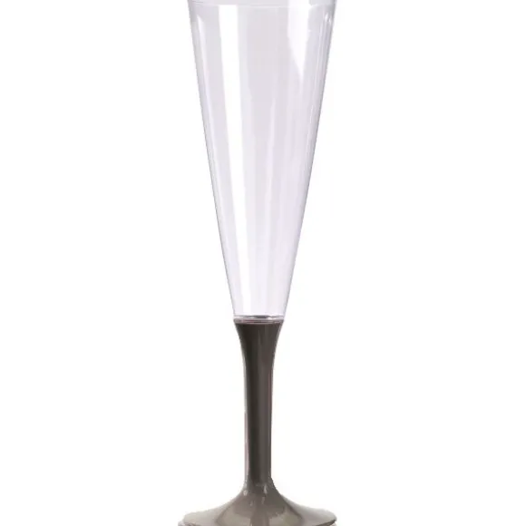 10 Flûtes à Champagne Plastique Pied Taupe