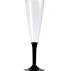 10 Flûtes à Champagne Plastique Pied Noir