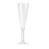 10 Flûtes à Champagne Plastique Pied "Crystal"
