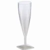 10 flûtes à champagne transparentes en plastique réutilisable - 12 cl