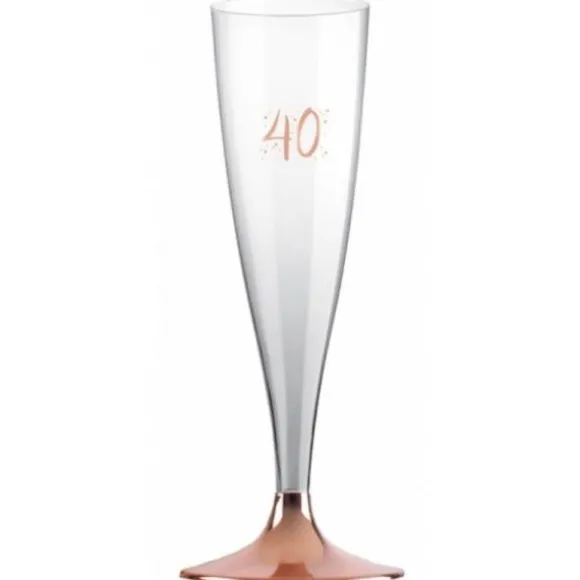6 Flûtes Transparentes - Rose Gold - Age au Choix
