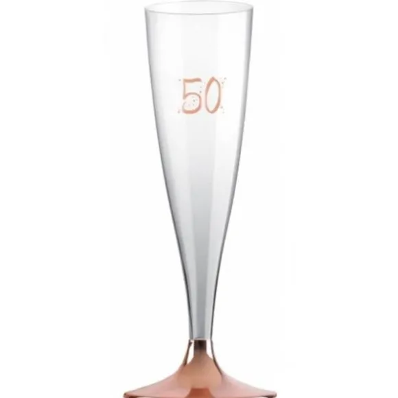 6 Flûtes Transparentes - Rose Gold - Age au Choix