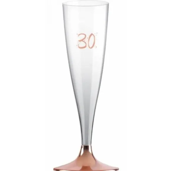 6 Flûtes Transparentes - Rose Gold - Age au Choix