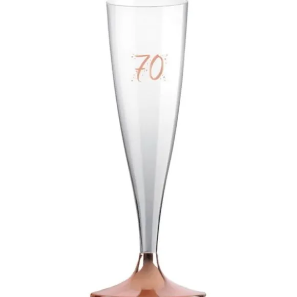 6 Flûtes Transparentes - Rose Gold - Age au Choix