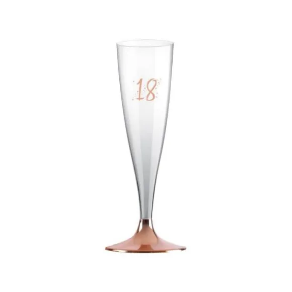 6 Flûtes Transparentes - Rose Gold - Age au Choix