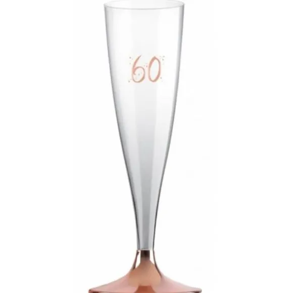 6 Flûtes Transparentes - Rose Gold - Age au Choix