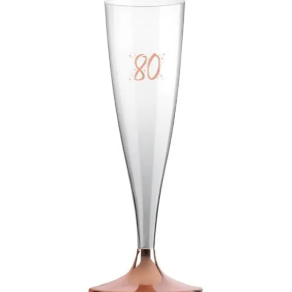 6 Flûtes Transparentes - Rose Gold - Age au Choix