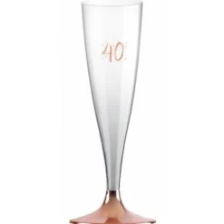 6 Flûtes Transparentes - Rose Gold - Age au Choix