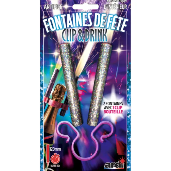 2 fontaines de fête "Clip & Drink" - 50 secondes