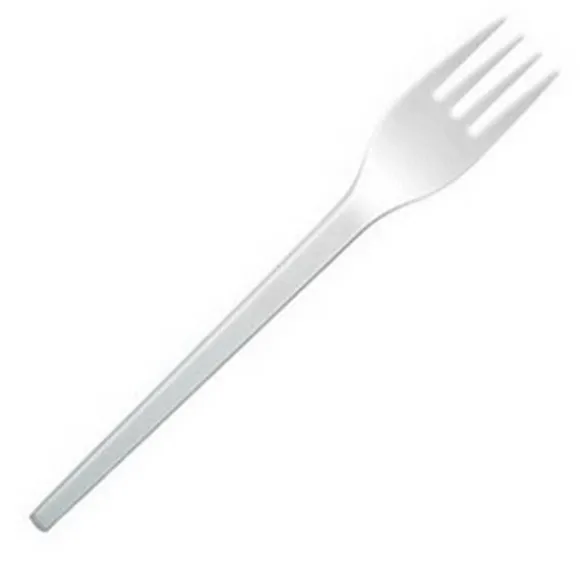 20 fourchettes blanches en plastique réutilisable