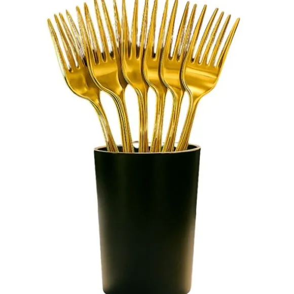 10 fourchettes de luxe réutilisables en plastique - 18,5 cm - Couleur au choix