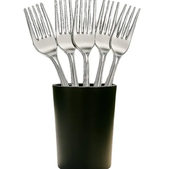 10 fourchettes de luxe réutilisables en plastique - 18,5 cm - Couleur au choix