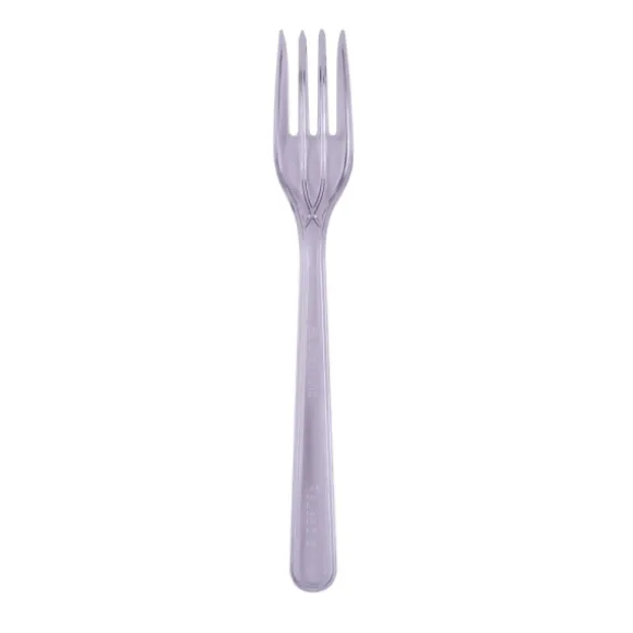 50 fourchettes de luxe transparentes et réutilisables - 18 cm