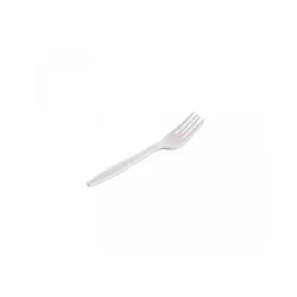 10 fourchettes "Picnik" blanches incassables en polypropylène - 18 cm