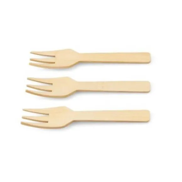 100 Fourchettes Trident en Bambou - 10 cm