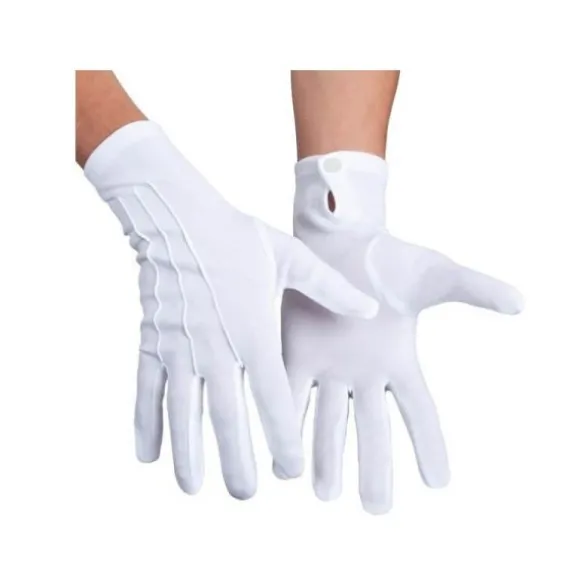 Gants Blancs Courts avec Boutons