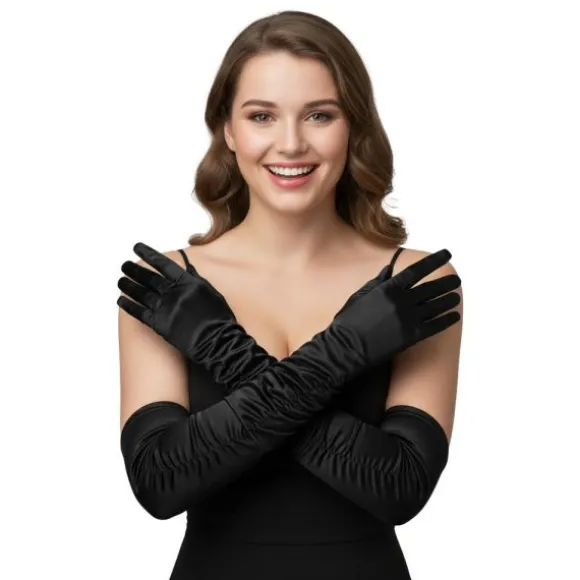 Gants longs Charleston - 50 cm - Couleur au choix