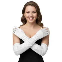Gants longs Charleston - 50 cm - Couleur au choix