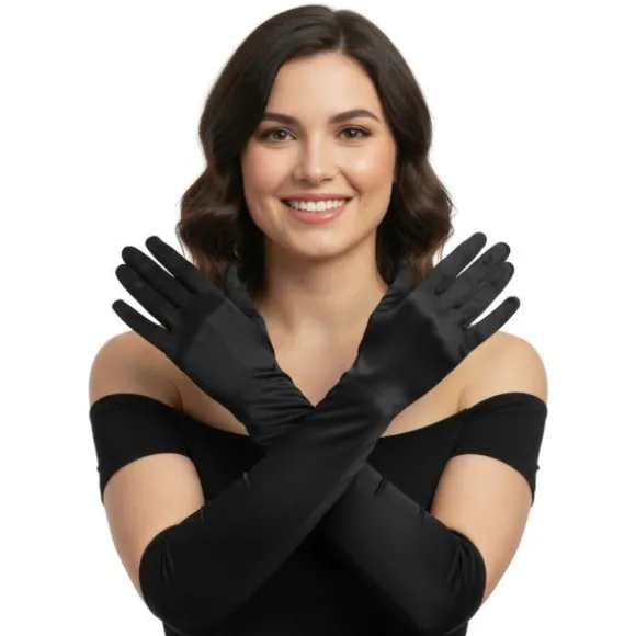 Gants longs Charleston - 40 cm - Couleur au choix