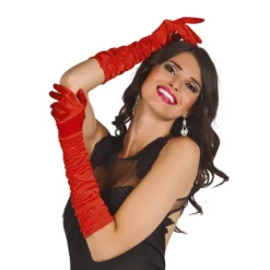 Gants longs "Hollywood" - Rouge