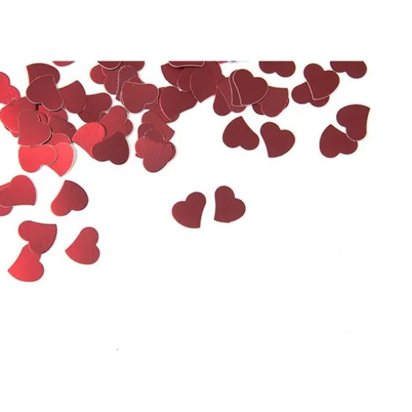 10 g de confettis métallisés en forme de cœur à parsemer - Couleur au choix