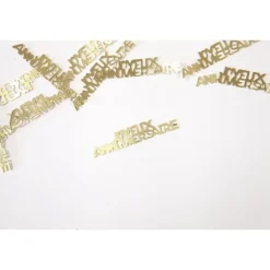 7 g de confettis métallisés "Joyeux Anniversaire" à parsemer - Couleur au choix