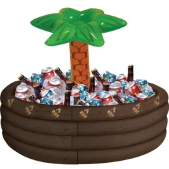 Glacière gonflable rafraîchisseuse de boissons en forme de palmier - 72,3 x 67,3 cm - Collection BBQ & Grill Party