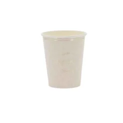 8 gobelets "Baptême" en carton - 255 ml - Collection Baptême Effet Lin et Or