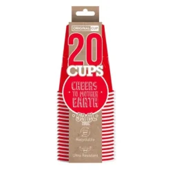 20 Gobelets à Beer Pong en Carton - Rouge