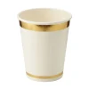 10 gobelets blancs à liseré doré en carton - 25 cl