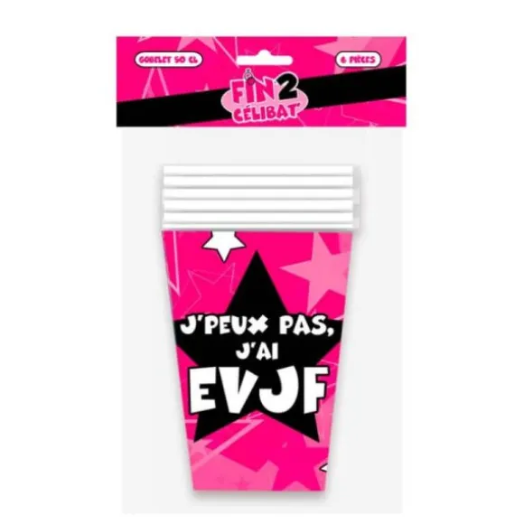 6 Gobelets 50CL - Enterrement de Vie de Jeune Fille