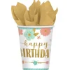 8 Gobelets en Carton - Anniversaire Bohème