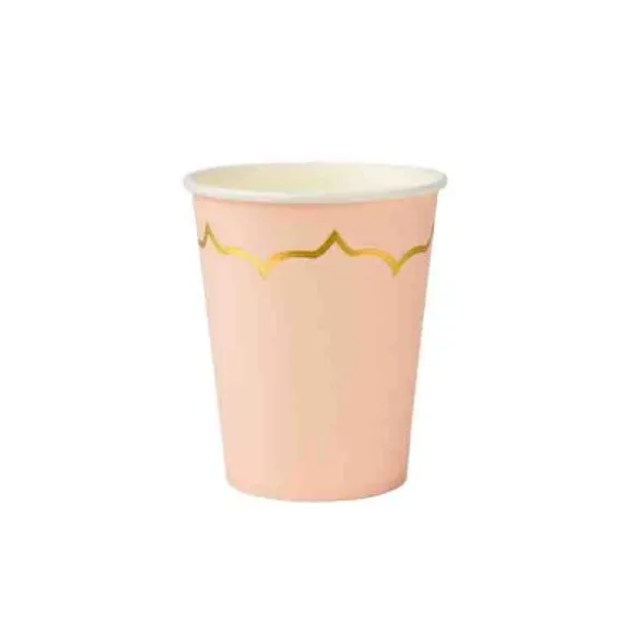 8 gobelets en carton avec dorure - 25 cl - Couleur au choix