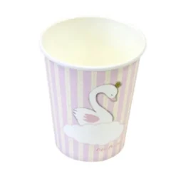 6 Gobelets en Carton - Baby Shower - Cygne Rose