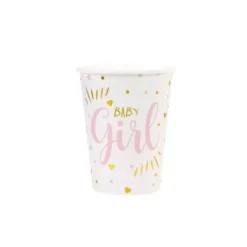 10 Gobelets en carton - Baby shower métal - Couleur au choix