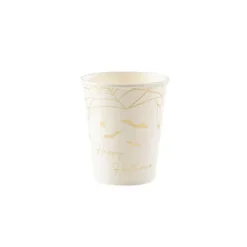 8 Gobelets en carton - Blanc et Or Halloween