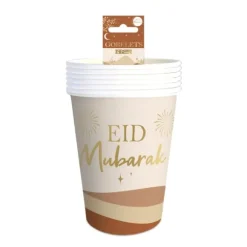 6 gobelets en carton - 25 cl - Collection Eid Mubarak