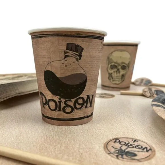 8 Gobelets en carton - 25 cl - Collection Poison-Potion